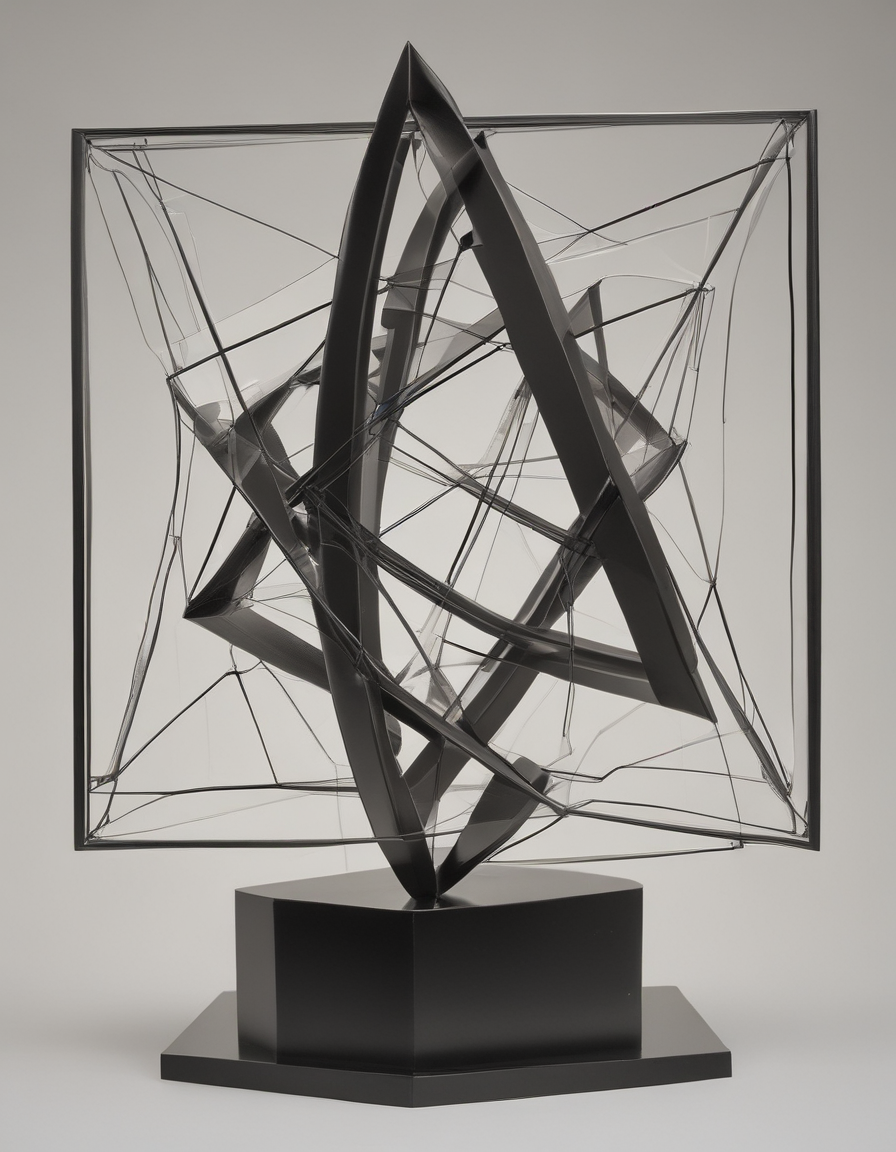 Sculpture de Naum Gabo utilisant des courbes trigonométriques