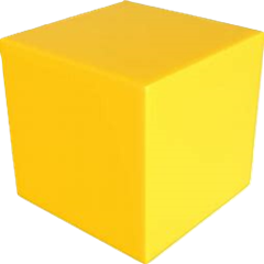 Forme géométrique 3D représentant un cube coloré